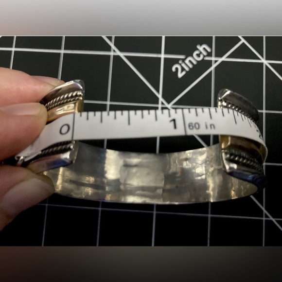 Vintage Signed Heavy Navajo Native American Twisted Rope Cuff Bracelet 7" - Picture 8 of 15